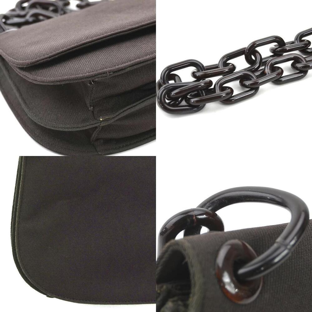 Prada Tessuto Swing black shoulder bag glossy chain link strap - Picture 4 of 4